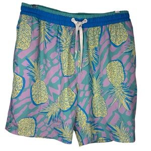 Chubbies The Low Tides Classic Swim Trunks 7” Pineapple Print Shorts - Large